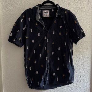 MBX MENS BLUE PINEAPPLE CASUAL SUMMER SHIRT Sz XL